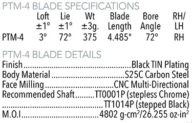 PTM-4 Specifications